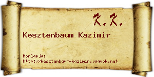 Kesztenbaum Kazimir névjegykártya